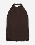 ROBIN COTTON HALTER BUBBLE HEM TOP DONKERBRUIN