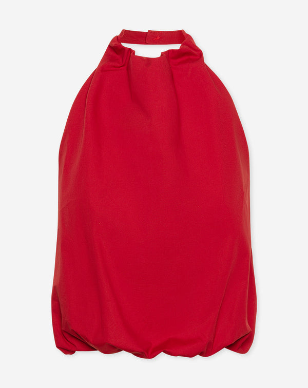 ROBIN COTTON HALTER BUBBLE HEM TOP ROOD
