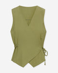 DAVINA VISCOSE GILET OLIJFGROEN