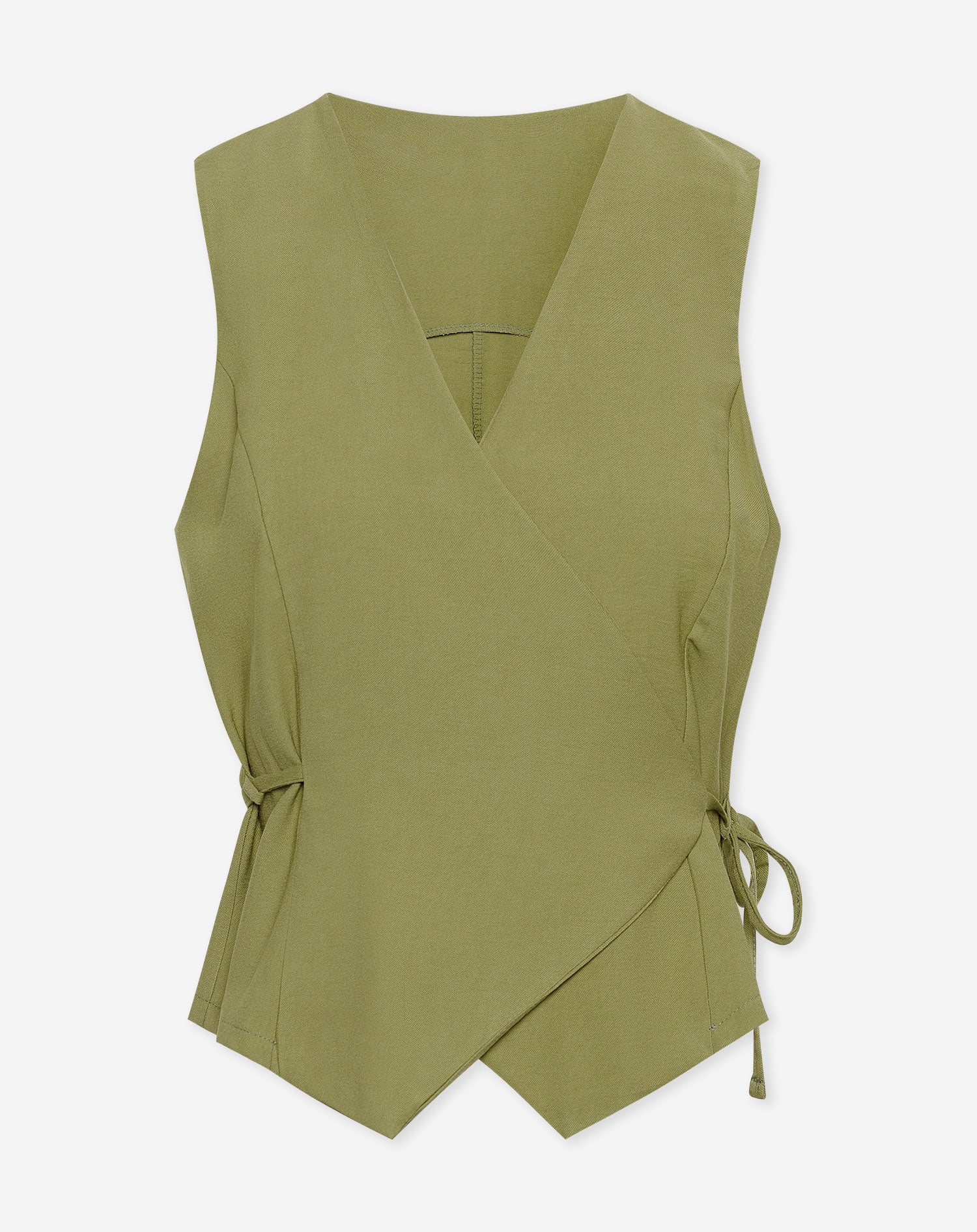 DAVINA VISCOSE GILET OLIJFGROEN