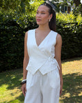 DAVINA VISCOSE GILET WIT