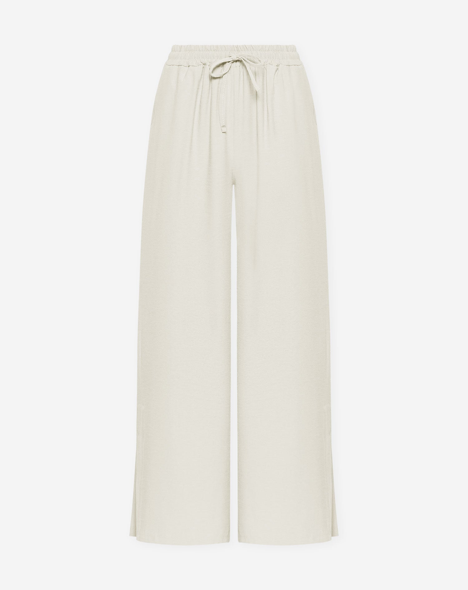 DAVINA VISCOSE SLIT PANTS CRÈME