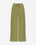 DAVINA VISCOSE SLIT PANTS OLIJFGROEN