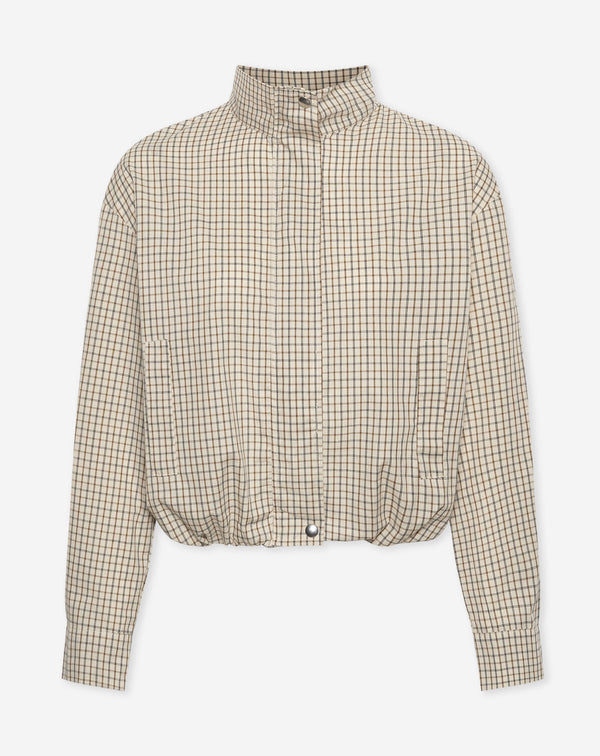 LIVIA CHECK TRACK JACKET BEIGE