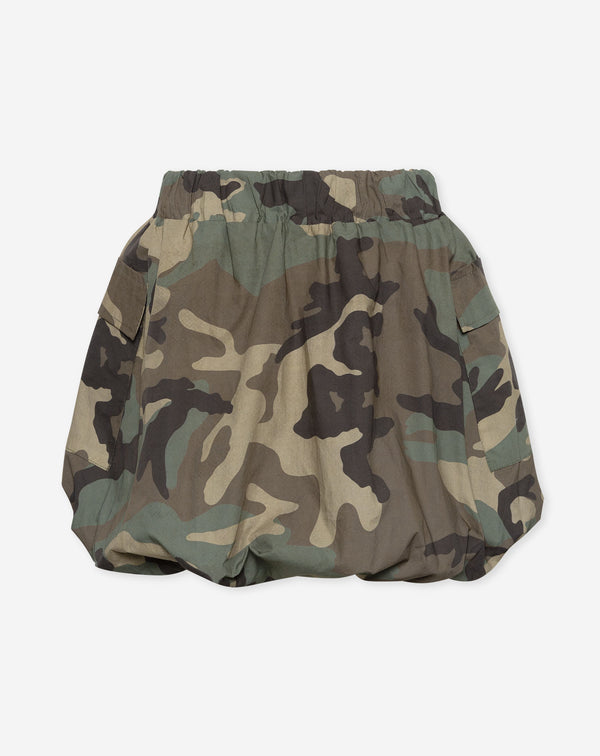 JENNY CAMO BUBBLE HEM SKIRT LEGERGROEN