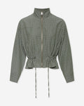 CHECK PEPLUM BLOUSE ARMY