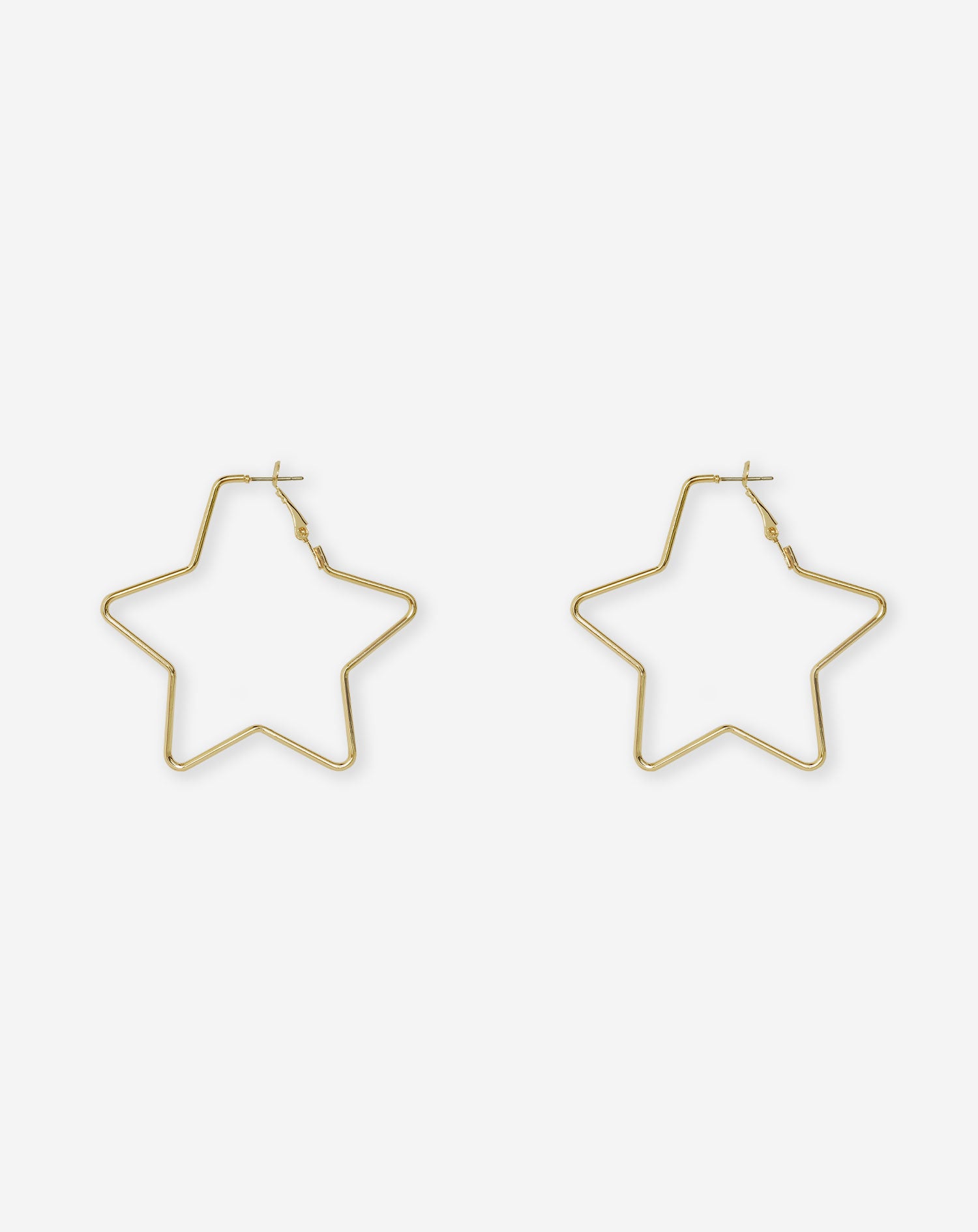 BIG HOOP STAR EARRINGS GOLD