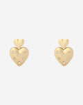 DOUBLE HEART DIAMOND EARRINGS