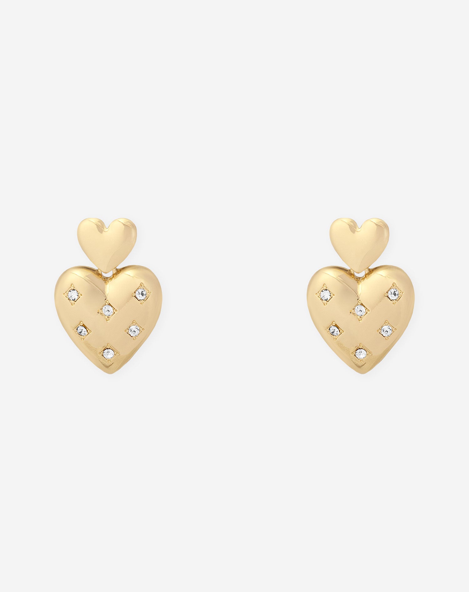 DOUBLE HEART DIAMOND EARRINGS