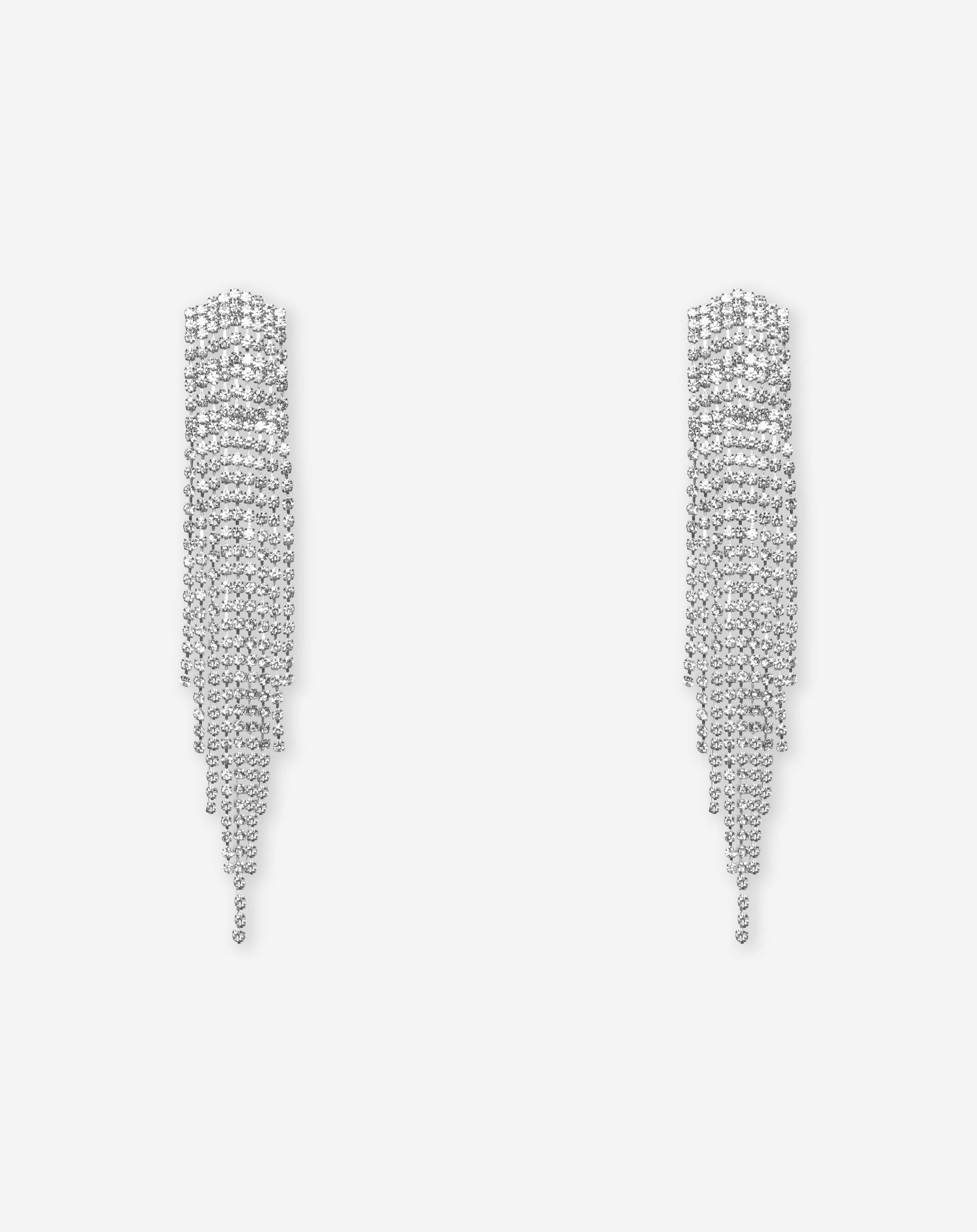 BIG DIAMOND DROP EARRINGS SILVER