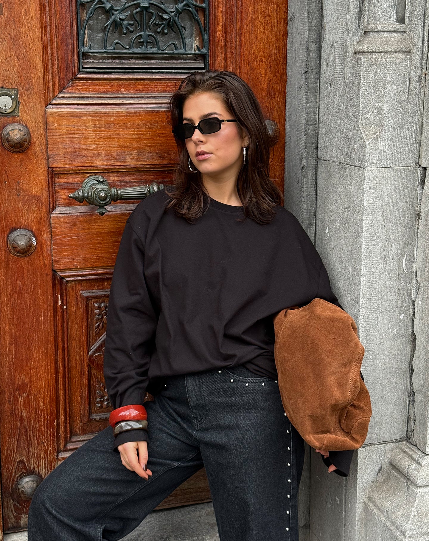 KAYLA SUEDE SHOPPER CAMEL