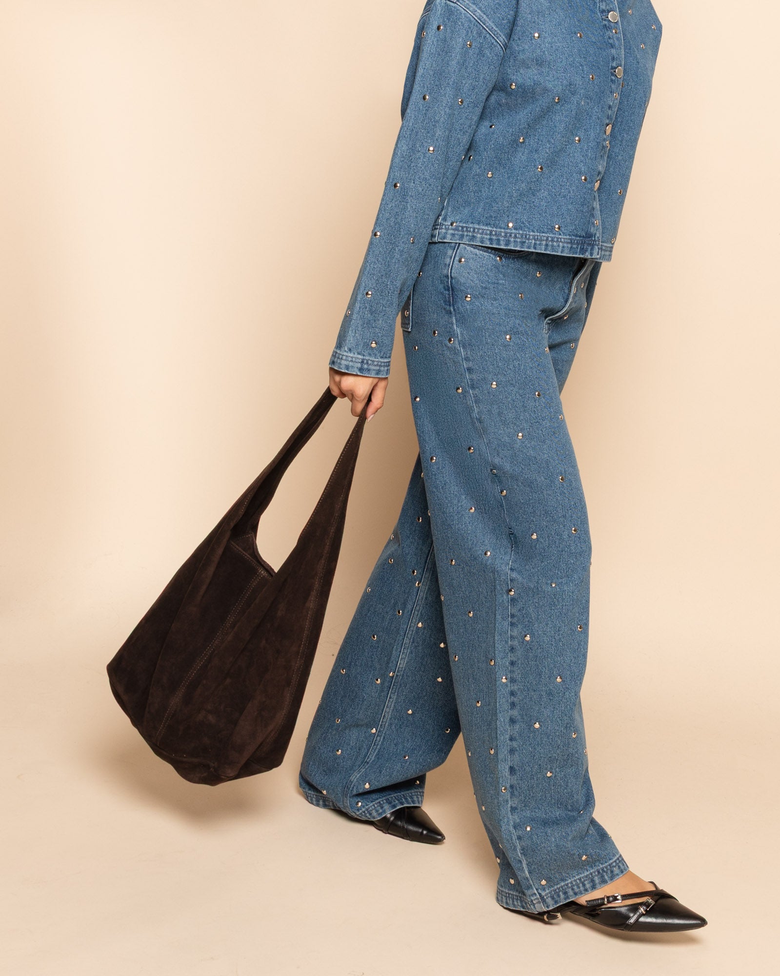 KAYLA SUEDE SHOPPER DARK  BROWN