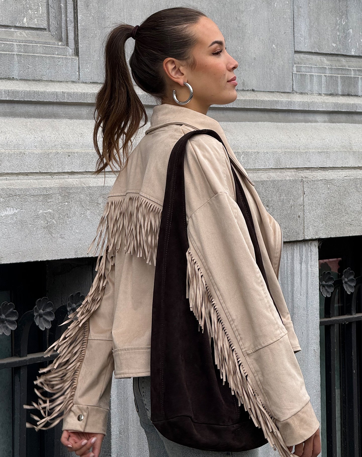 KAYLA SUEDE SHOPPER DARK  BROWN