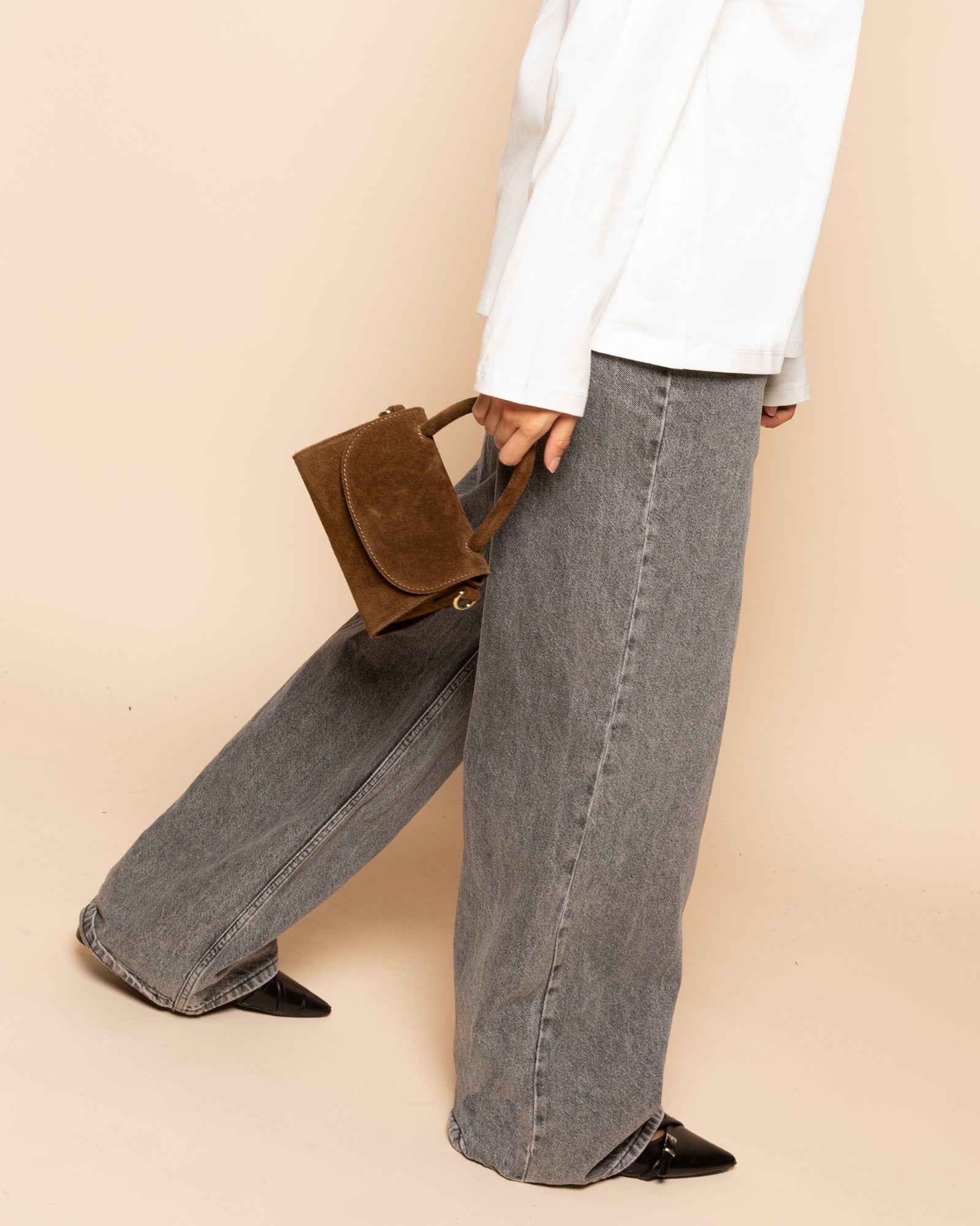 MILOU SUEDE FLAP BAG BROWN