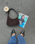 VIVIAN SUEDE BAG DONKERBRUIN