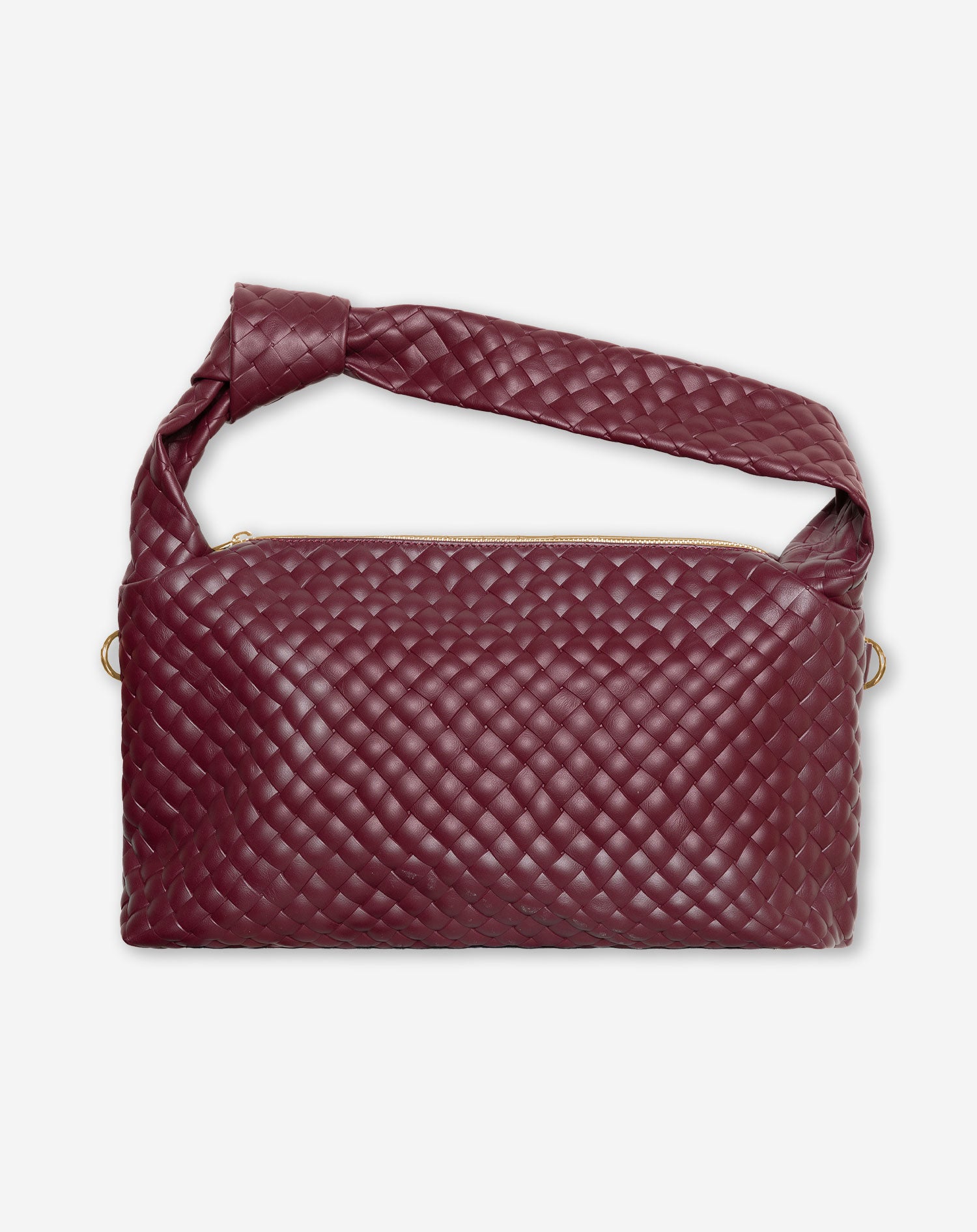 BRAIDED SHOULDER BAG BURGUNDY