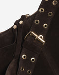 LIVIA FRINGE SUEDE BAG CHOCOLATE BROWN