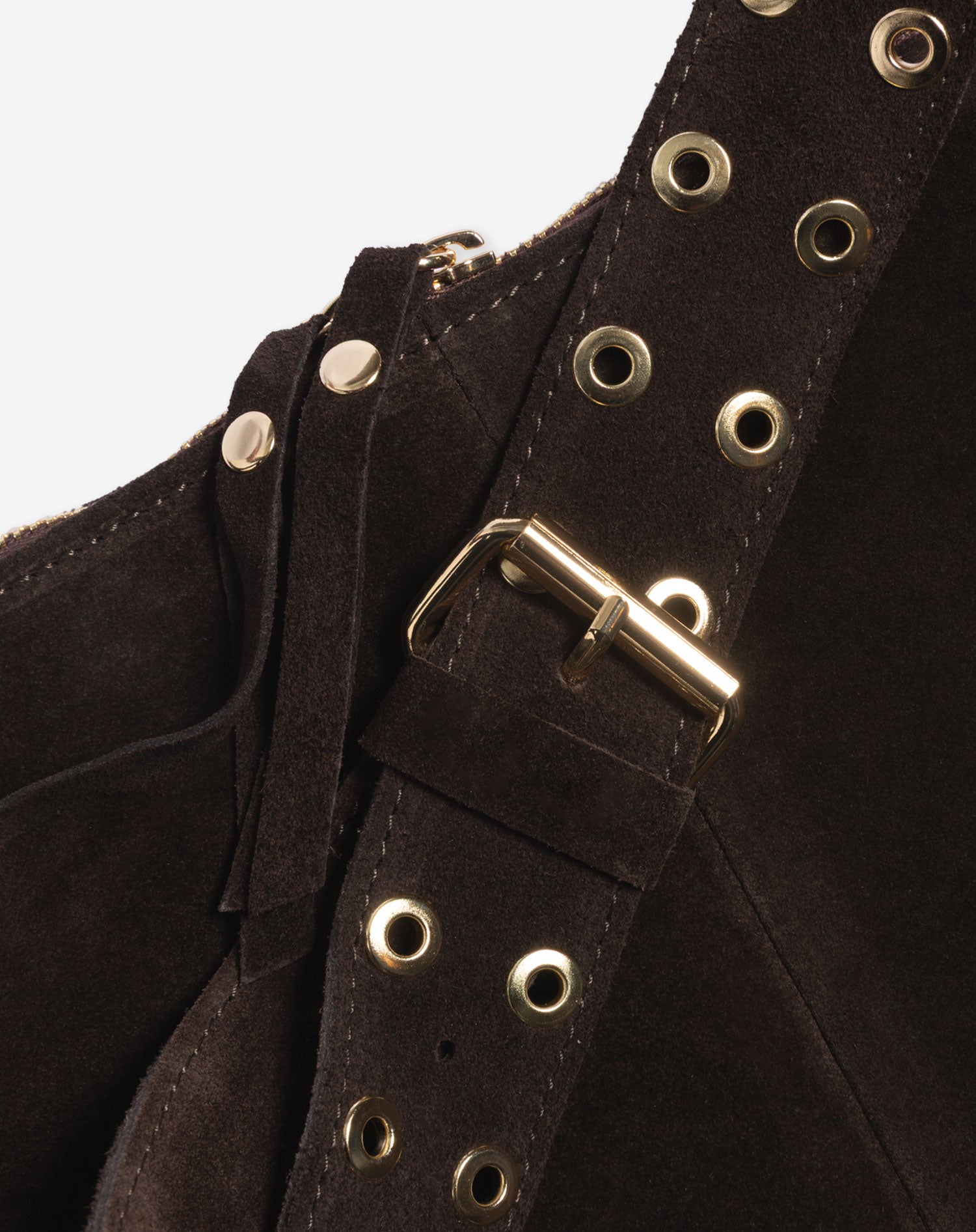 LIVIA FRINGE SUEDE BAG CHOCOLATE BROWN