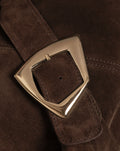 BUCKLE SUEDE SHOULDER BAG BRUIN