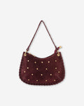 STUD SUEDE BAG BURGUNDY