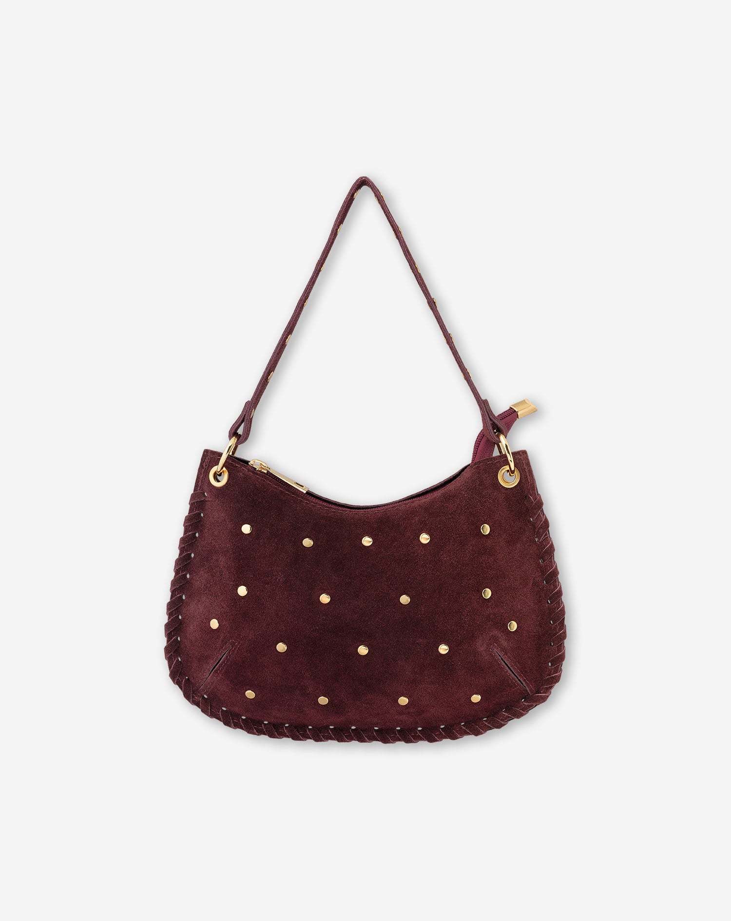 STUD SUEDE BAG BURGUNDY