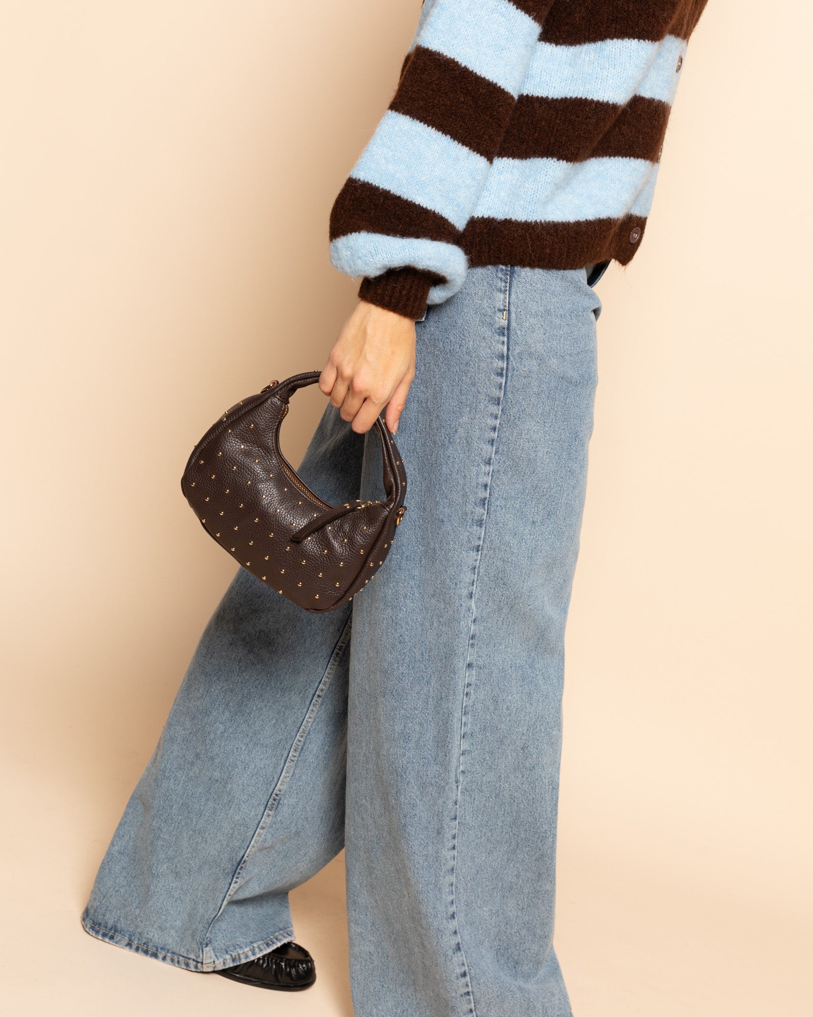 ROSALIE STUD BAG BROWN