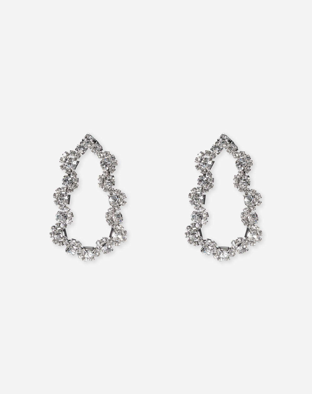 DROPPED DIAMOND EARRINGS SILVER 1