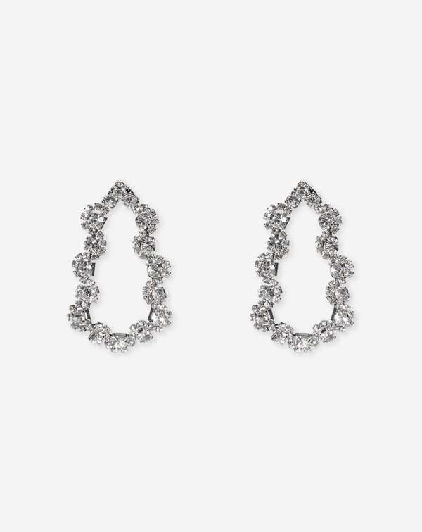 DROPPED DIAMOND EARRINGS SILVER 1
