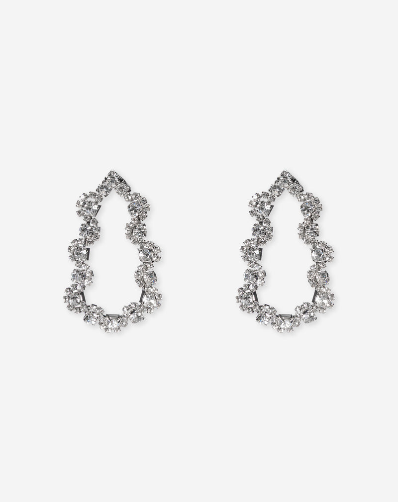 DROPPED DIAMOND EARRINGS SILVER 1