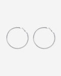 BIG DIAMOND HOOP EARRINGS SILVER 1