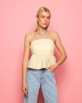 LOTTIE PEPLUM TOP BOTERGEEL