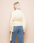 POPLIN WRAP KNOT BLOUSE BUTTER YELLOW