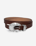BILLIE WESTERN BELT DARK BROWN