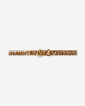 DEER PRINT LEATHER BELT BRUIN