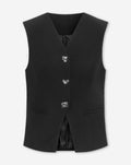 LOU FANCY BUTTON GILET ZWART