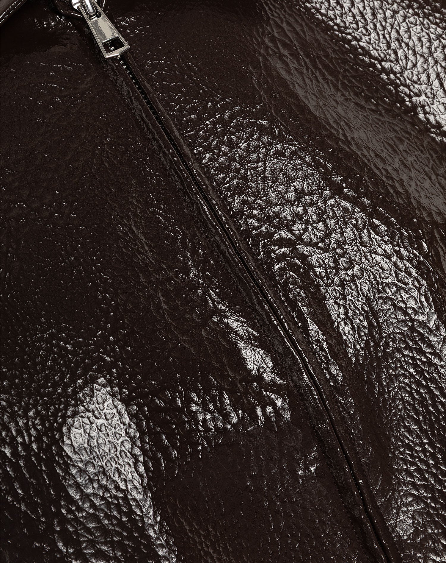 LIZ PU BALLOON  JACKET BROWN