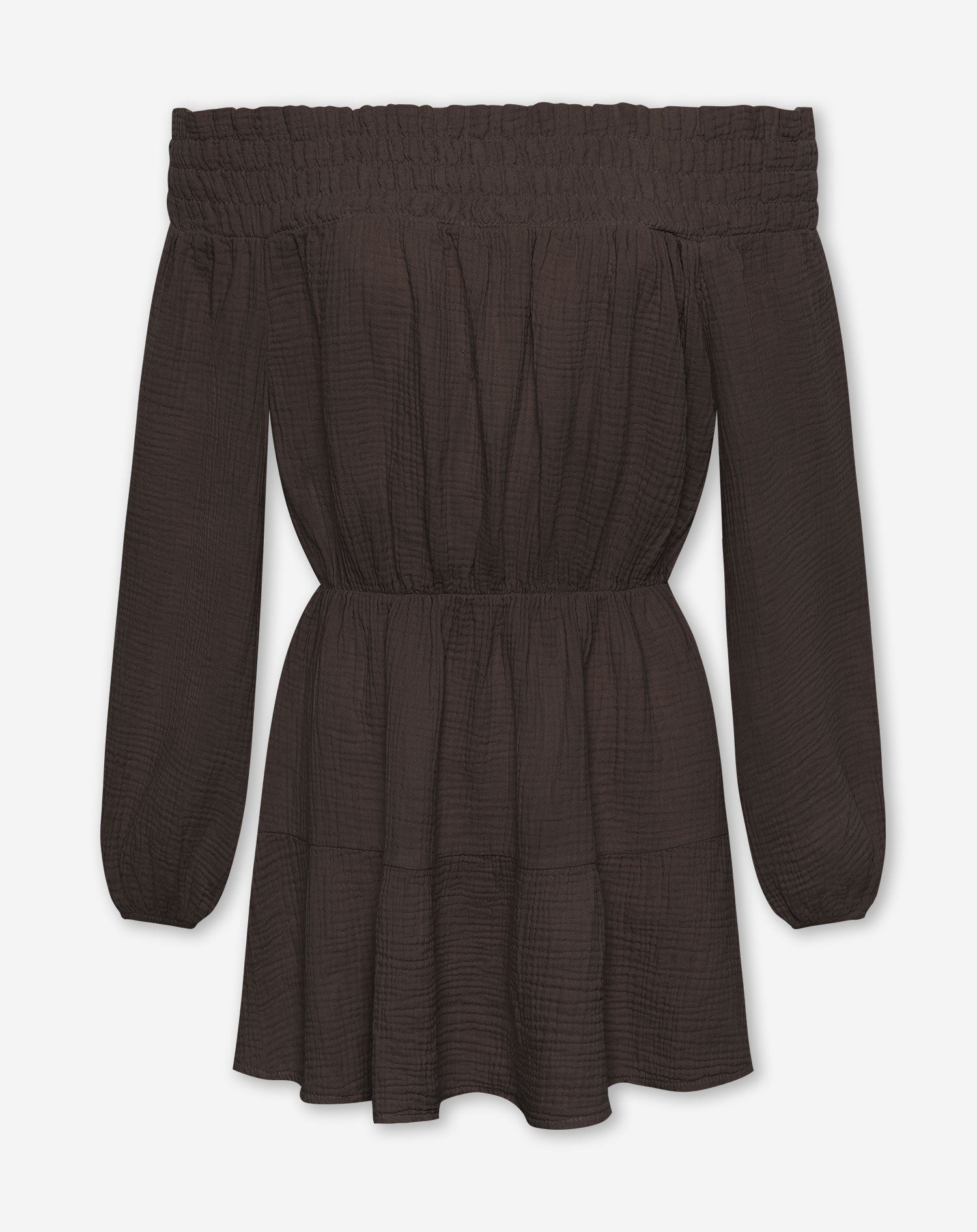 MOUSSELINE OFF SHOULDER DRESS BRUIN