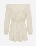 MOUSSELINE OFF SHOULDER DRESS ZAND