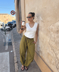 DILARA BALLOON PANTS PETITE OLIJFGROEN