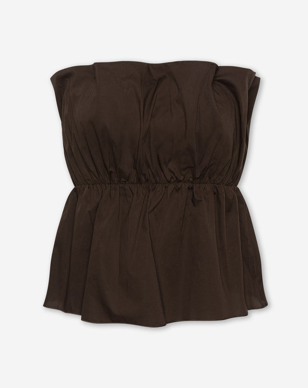 FANCY PEPLUM TOP DONKERBRUIN