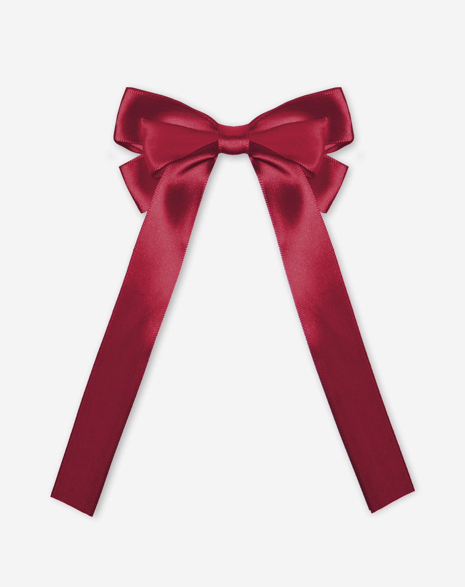 SMALL SATIN BOW HAIRCLIP BURGUNDY