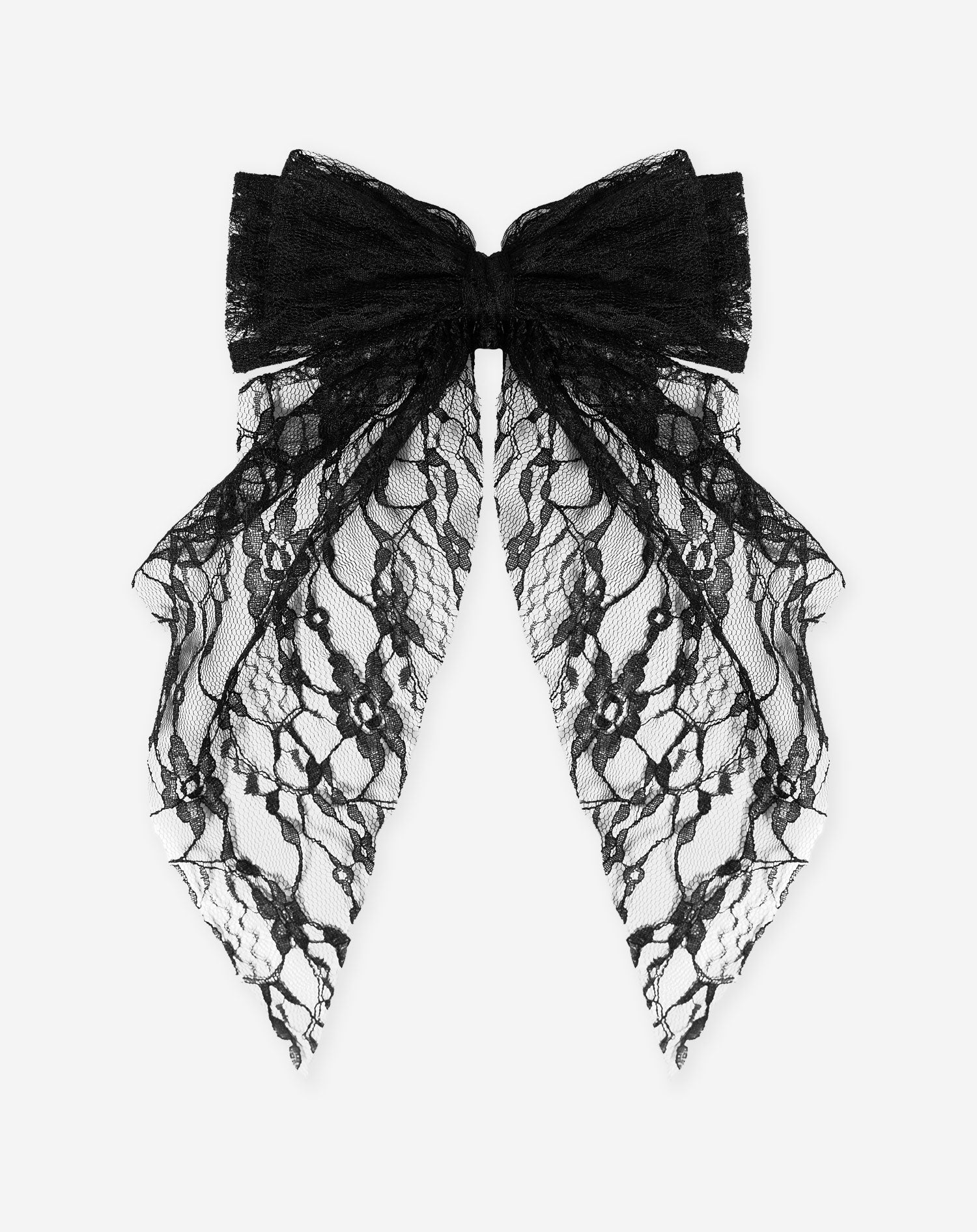 LACE BOW HAIRCLIP BLACK