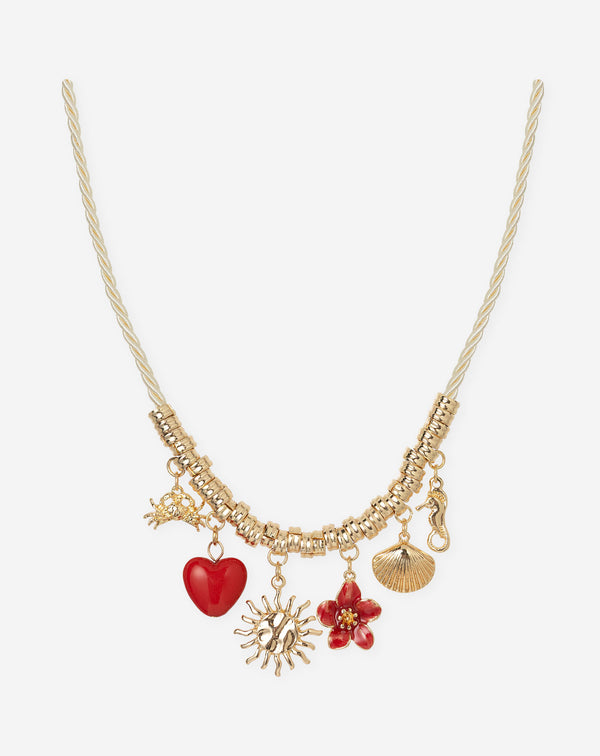 CHARM CORD NECKLACE CRÈME