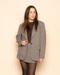 KAYLEE CHECK BLAZER BROWN