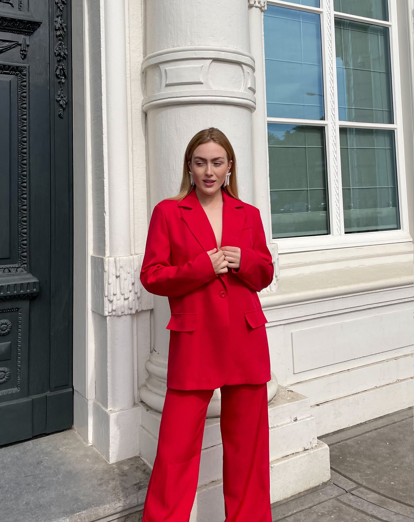 LIZZY OVERSIZED BLAZER RED