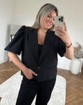 LIZZY PUFF SLEEVE BLAZER BLACK