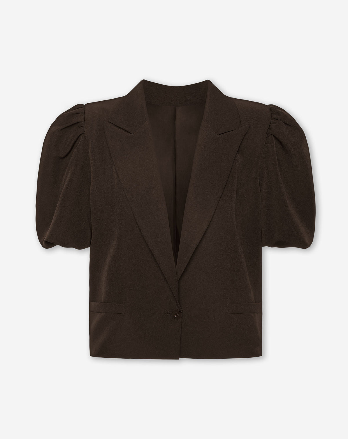 LIZZY PUFF SLEEVE BLAZER BROWN