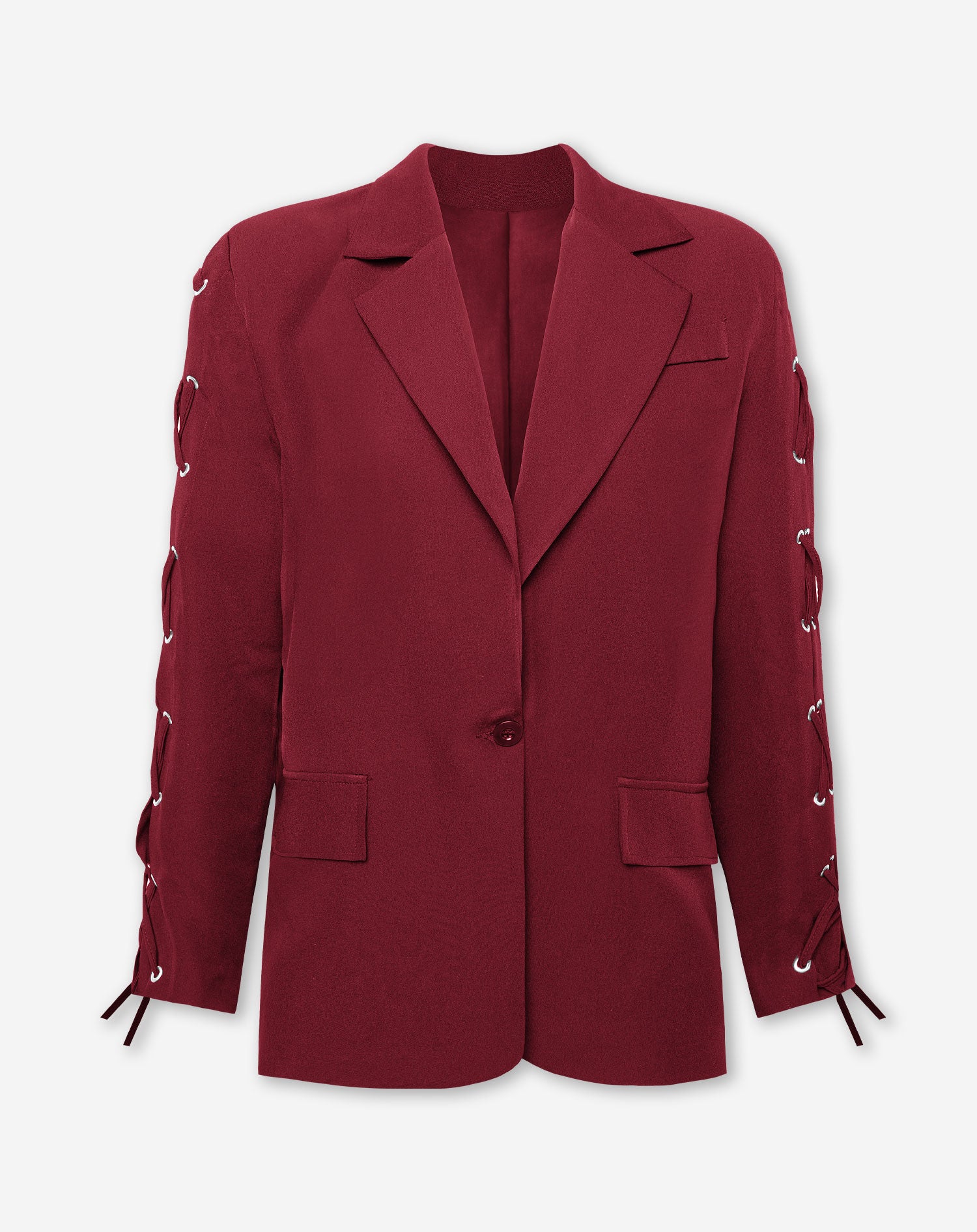 LACE UP BLAZER BORDEAUX