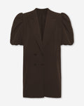 LIZZY PUFF SLEEVE BLAZER DRESS DARK BROWN