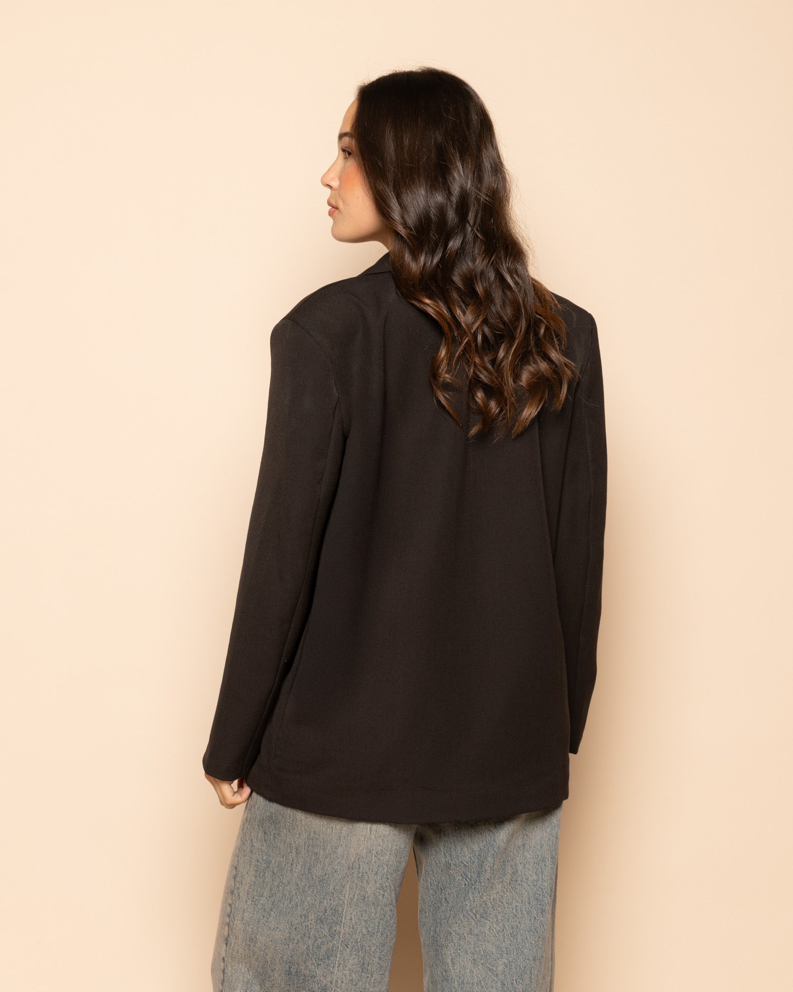 IRIS BOXY BLAZER DONKERBRUIN